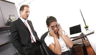 Sexy secretary acquires drilled hardcore by her boss
